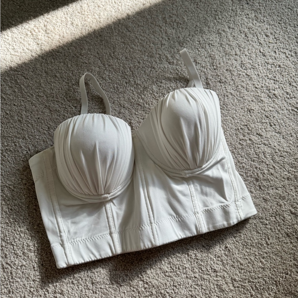 Elegant White Bustier Top